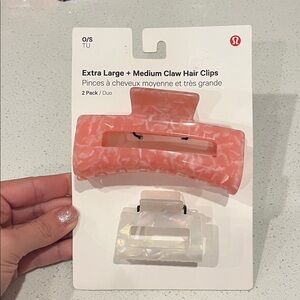 NWT Lululemon Extra Large & Medium Claw Hair Clips